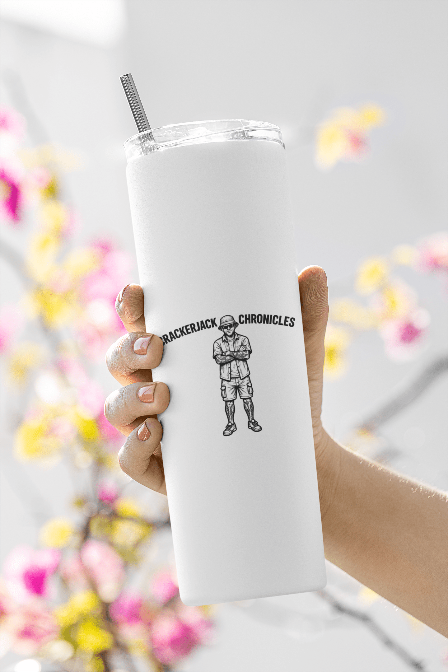 Tumblers - Crackerjack Chronicle insulated travel tumbler for hot/cold drinks, reusable, spill-resistant lid for daily use.