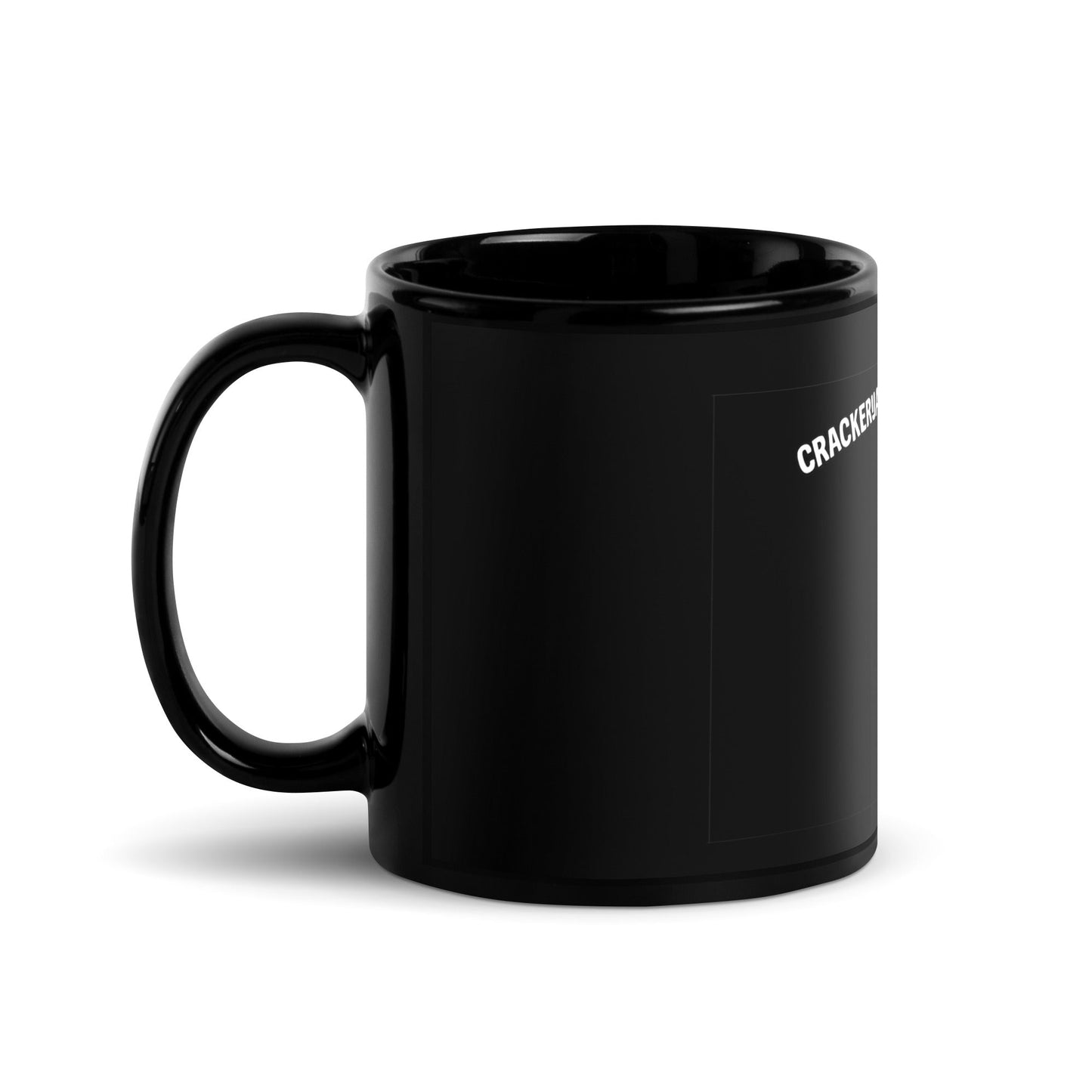 Black glossy mug - Crackerjack Chronicle sleek ceramic mug with glossy finish, durable build, easy to clean for daily use.
