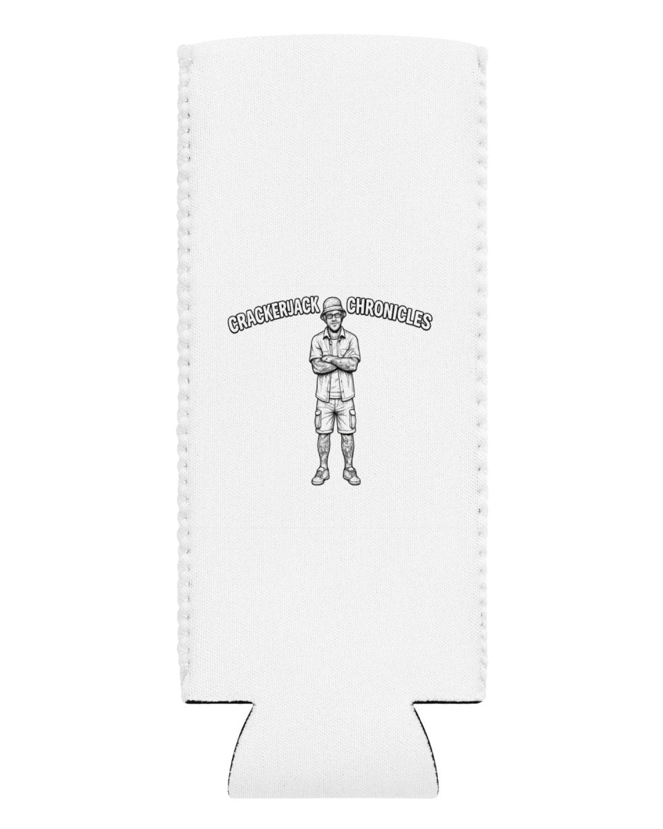 Can cooler - Crackerjack Chronicle insulated sleeve for cans, keeps drinks cold longer, easy grip for beach days BBQs camping