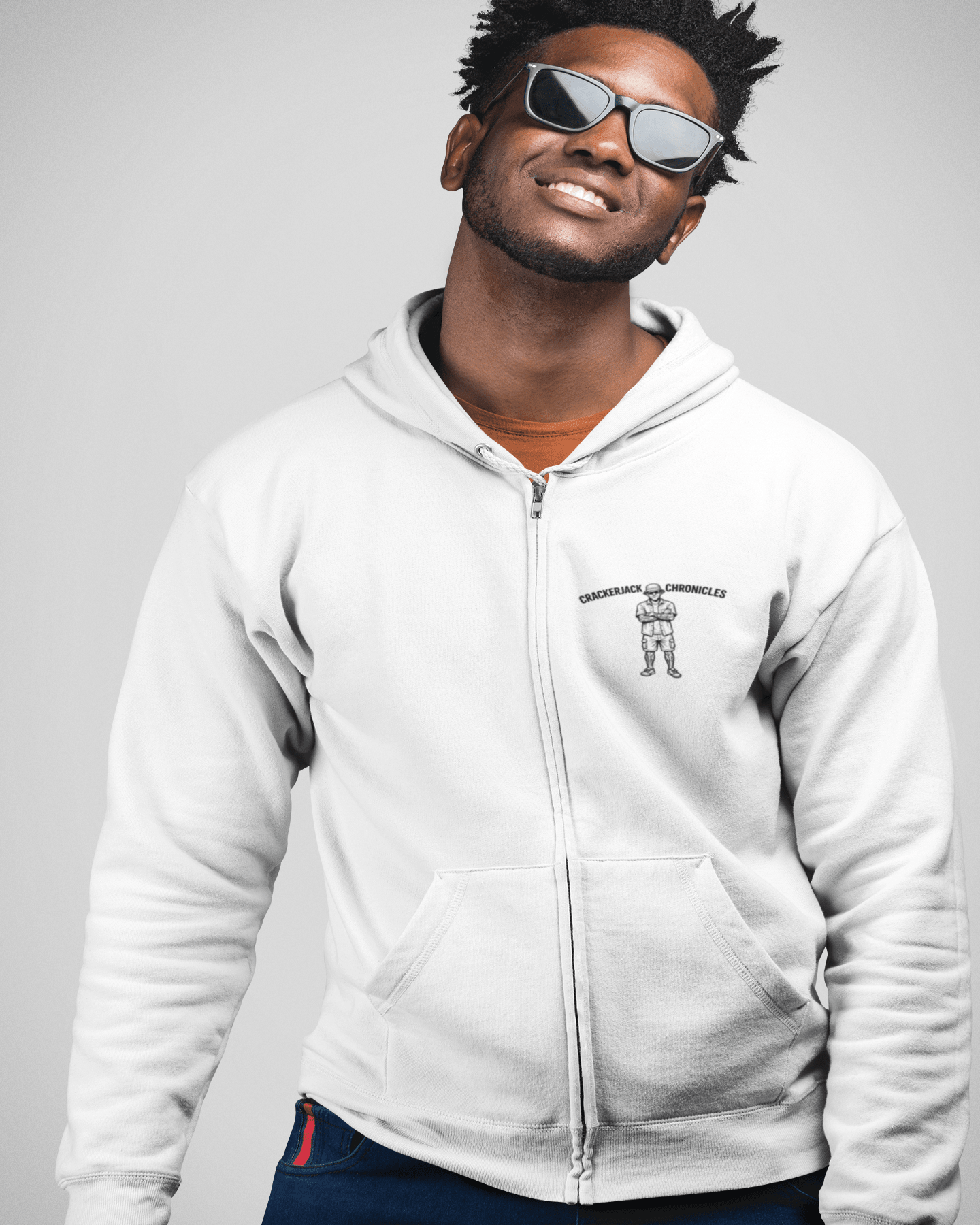 Premium full-zip hoodie - Crackerjack Chronicle: cozy durable zip hoodie with soft warmth for layering & travel;daily wear.